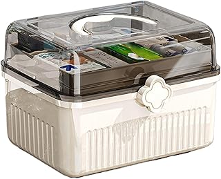 ピルコンテナオーガナイザー、ピルオーガナイザーボックス - 透明なピルホルダーケース | サプリメント、化粧品、縫製アクセサリー用の大容量ビンストレージオーガナイザー