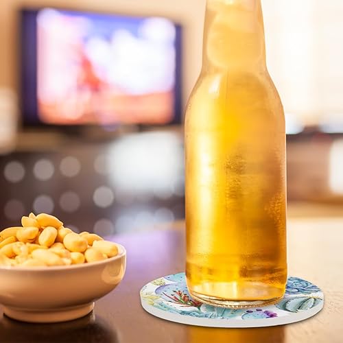 Miniatura 6 de 1 posavasos para bebidas, juego de posavasos de corcho absorbente de cactus para bebidas, tapete redondo para plantas suculentas, posavasos para el
