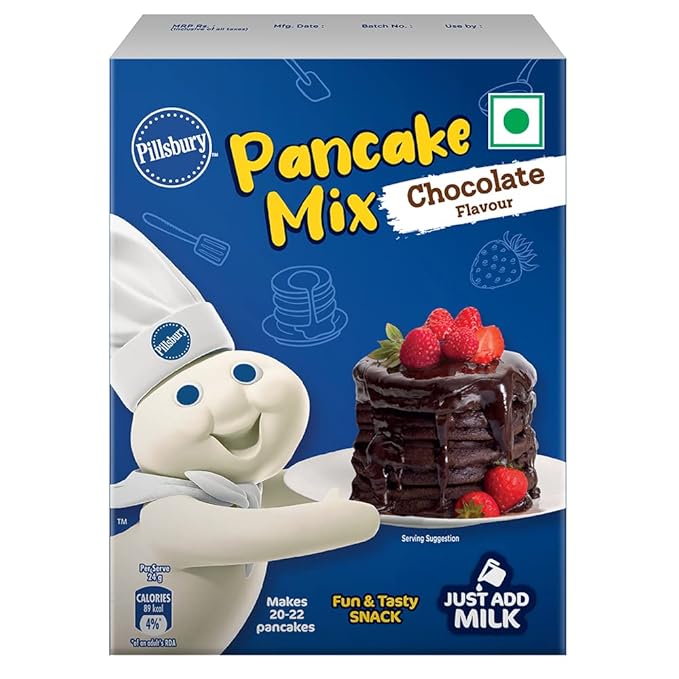 Pillsbury Chocolate Flavour Pancake Mix| 2-Minute Pancake Mix for Kids| No-Preservatives | 500g at Rs. 158