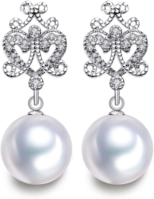 LSOOYHBohemian Fashion Round Shell Pearl Long Dorp Earrings For Women Girl