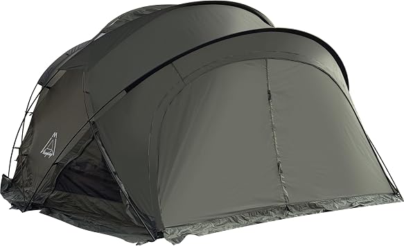 Tenplay G-TENT-M Shelter Tent, Dome, Extension, 4 to 6 Person, 137.8 Inches 350 cm Wide, 4-Season, Waterproof and Windproof, 70D Nylon, Chimney Hole, Aluminum Poles, Family, Glamping, BBQ, Parks