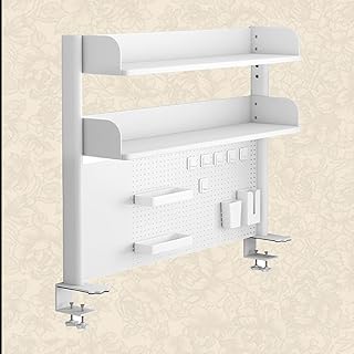 Estante de escritorio con abrazadera con panel de privacidad y extensor de escritorio para juegos y oficina, color blanco, 100 cm, mejora la extensión y la nización de la estación de trabajo