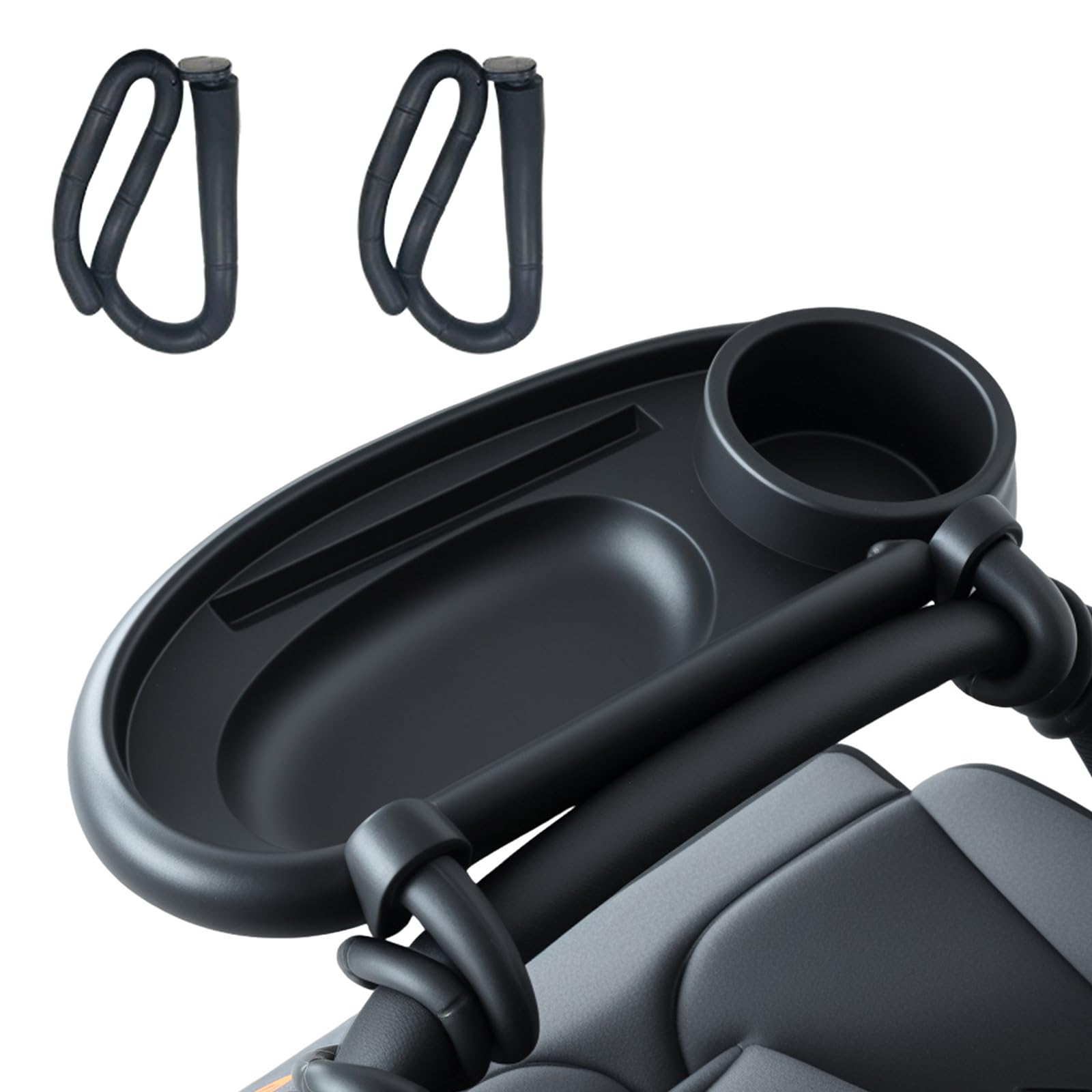 FxlStelrion Kinderwagen Tablett, 3-in-1 Snack Tablett für Kinderwagen, Kinderwagen Snack Tray, Abnehmbarer Getränkehalter Handyhalter für die Meisten Kinderwagen-Armlehnen