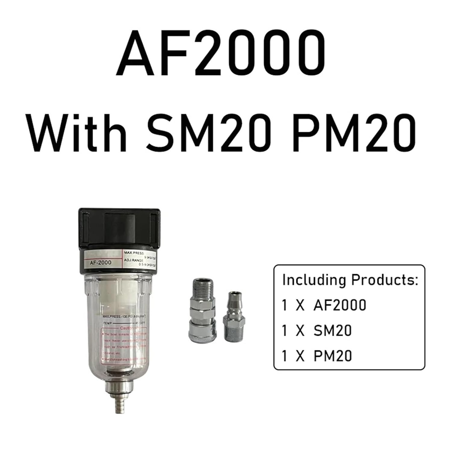 AF2000 Compressor Moisture Separator air Water Oil Filter 1/4" Compressed air Filter(with C-Type Fitting)