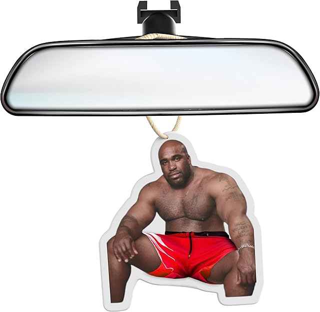 Barry Wood Sitting On Bed Meme Air Freshener - Funny Car Present For Women Men Him Her Dad - Novelty Gift - Fun Gag Joke Stag Hen Do Accessories Rude Prank Christmas Stocking Filler - Black Ice Scent
