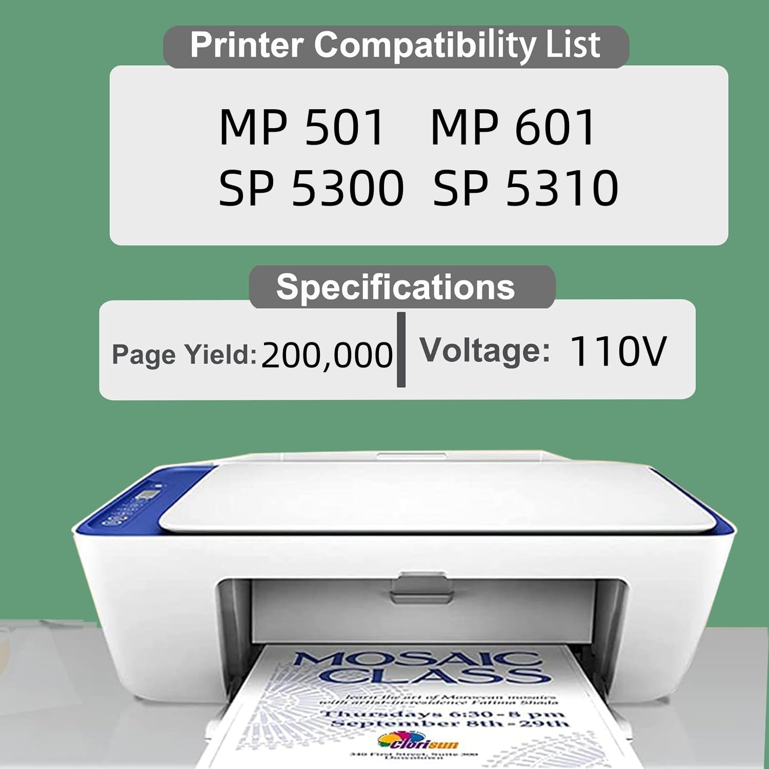 JUNTINE M2814070 Fuser Unit Replacement for Ricoh M2814070 Fuser Unit Compatible with Ricoh MP 501 MP 601 SP 5300 SP 5310 Printers(110V-200K)