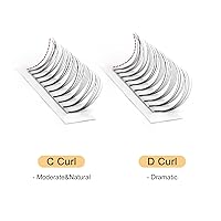 Vista 2 de QUEWEL Extensiones de Pestañas Prehechas en Forma de Abanico, Extensiones de Pestañas Prehechas 5D de 0.07mm de Grosor, Rizado C, Volumen