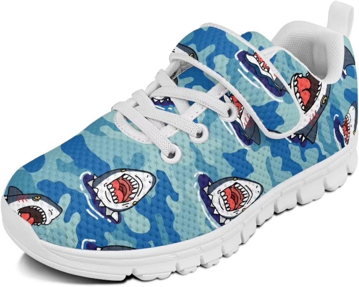 Animal Print Running Shoes Boys Girls Sneakers with Single Buckle Soft Comfort Lightweight Design Ideal for Kids Footwear for Daily Use and Play