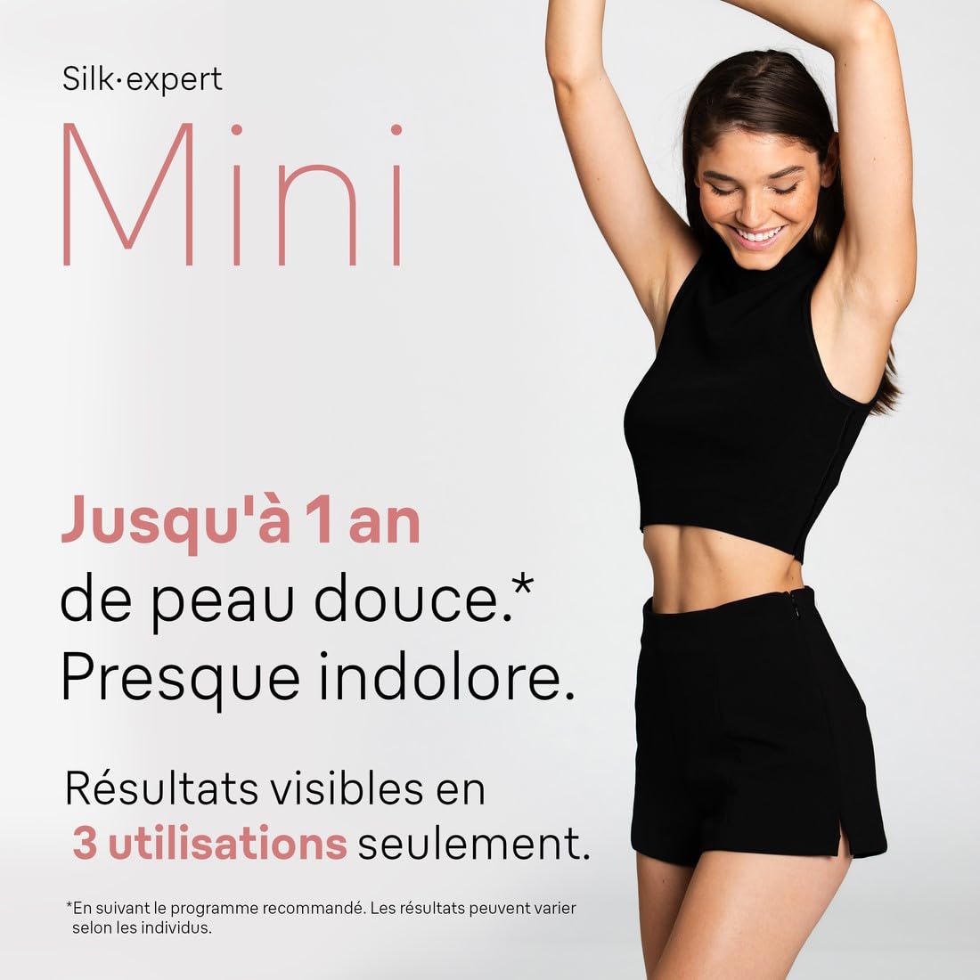 Braun Silk·expert Mini PL1014, Épilateur À Lumière Pulsée, Épilation Semi-Définitive, Alternative Au Laser Pour Jusqu'à 1 An De Peau Douce, Format Compact Blanc/Rose, Avec Pochette De Voyage