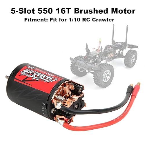 Miniatura 4 de Dilwe Motor cepillado a control remoto, 550 0.50 cables 20T cepillado motor RC parte del motor compatible con 110 RC Crawler