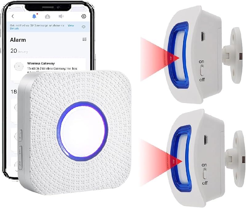 WiFi Bed Sensor Alarm and Fall Prevention for Elderly/Dementia and More,Caregiver Pager Motion Sensor Alarm with Phone APP, Bed Alarm for Elderly Adults Wireless WiFi