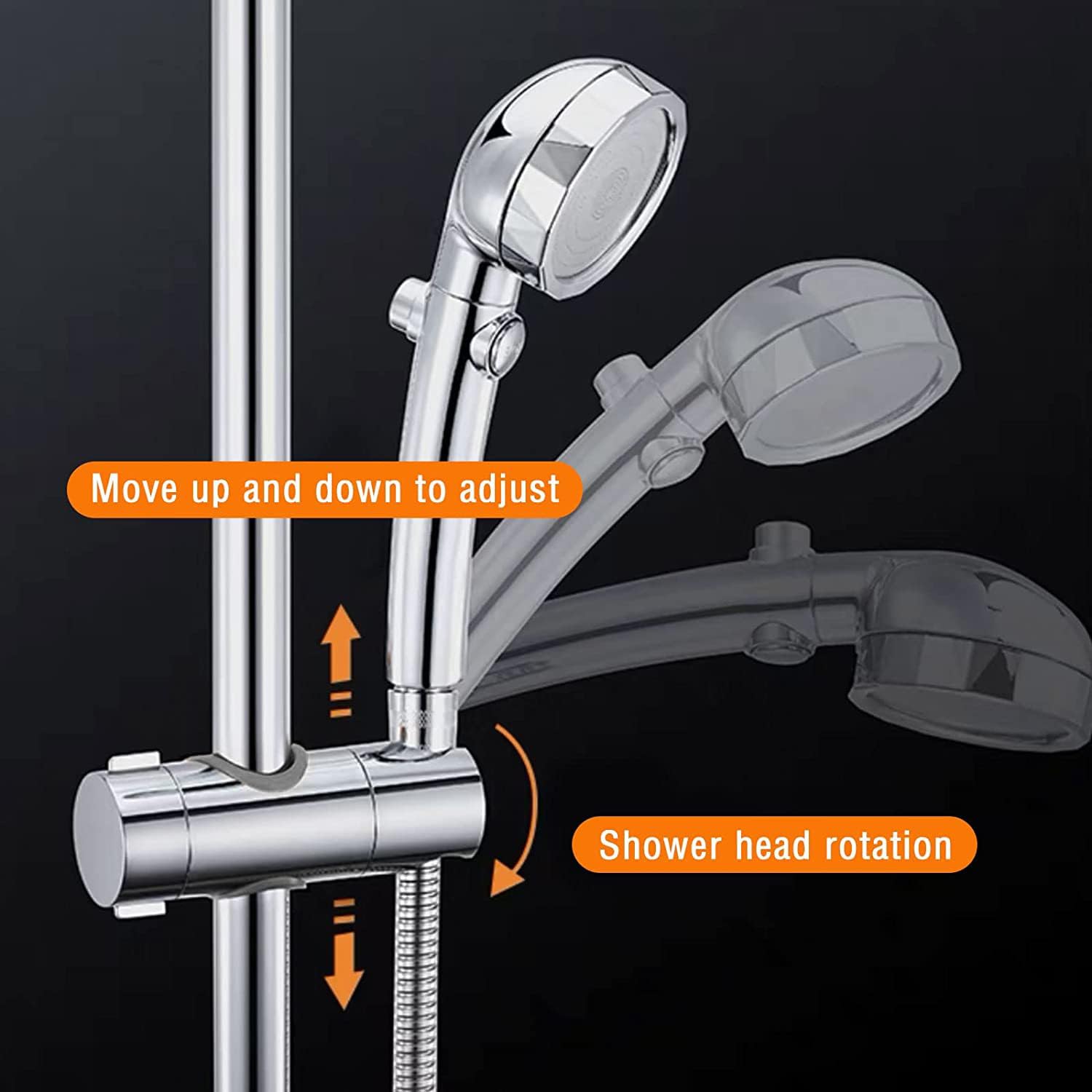 Showr Riser Rail Universal Shower Bracket Adjustable Shower Riser Rail Slider ...