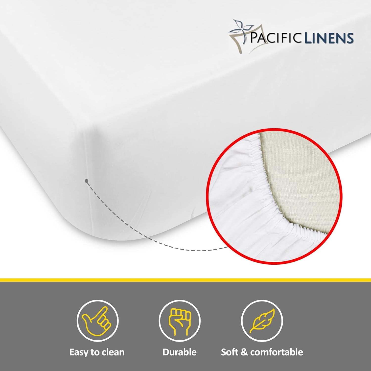 Pack of 12 Fitted Sheets-White, 200 TC, Poly-Cotton Blend, Hotel Quality, Durable, Premium Comfort and Style – by Pacific Linens (Twin)