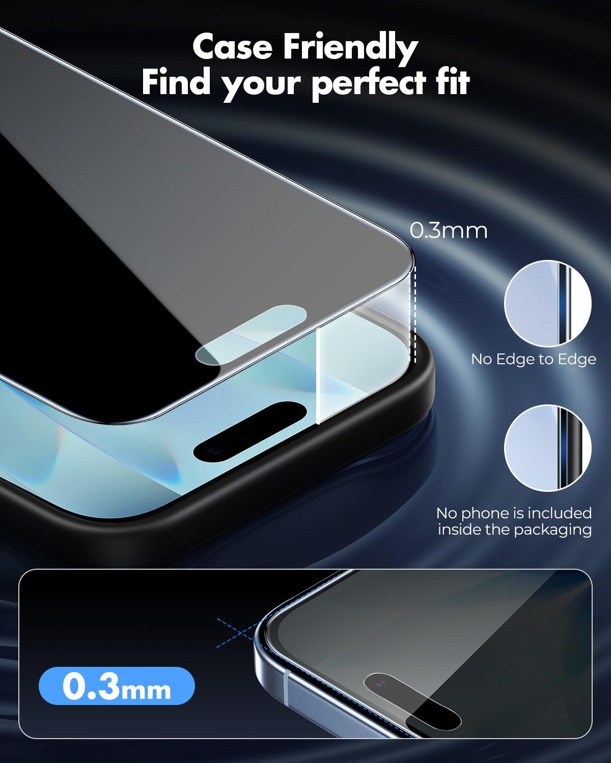 UNBREAKcable for iPhone 17 Privacy Screen Protector QuickSet Box, 25° Anti-Spy Tempered Glass, 9H+ Hardness, Case-Friendly, Bubble-Free, Anti-Fingerprint, for Apple 17-2 Pack 6.3"
