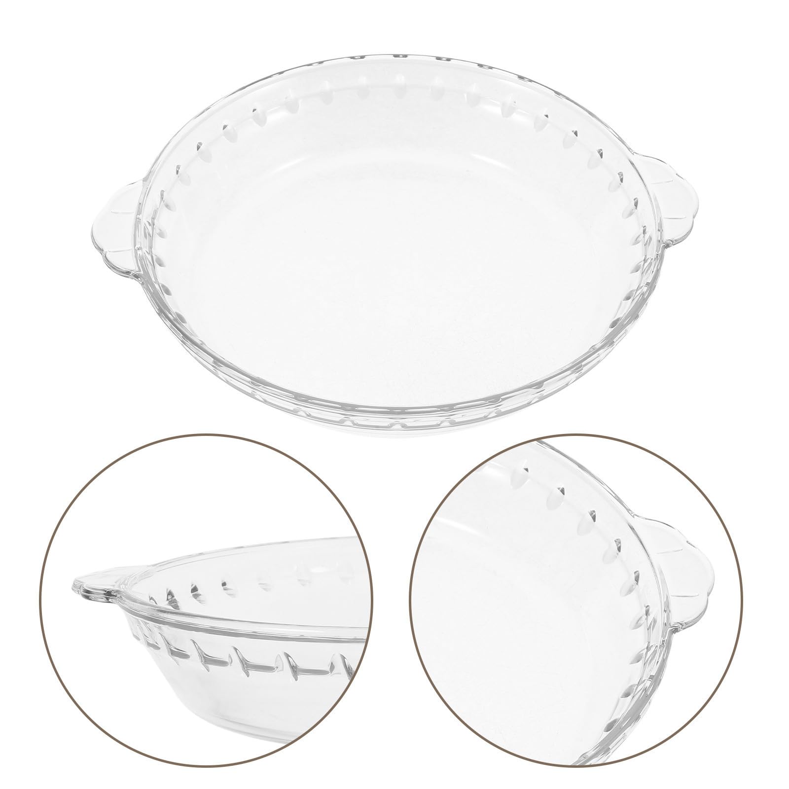 2 Stück Runde Glas Kuchenformen mit Griffen für Backofen | 23 Cm und 25cm Durchmesser, Ofen und Mikrowellengeeignet, zum Backen und Servieren