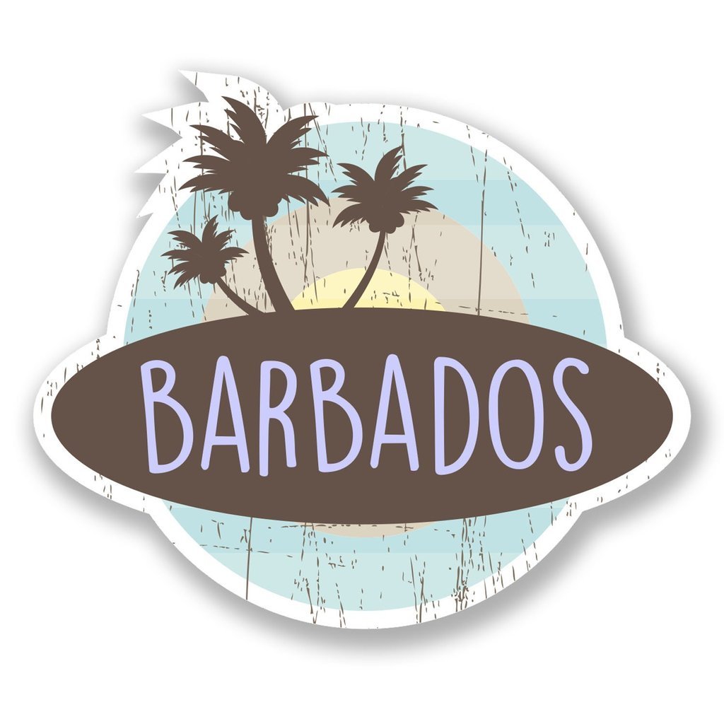 Destinationvinyl Multi 2 X 10Cm/100Mm Barbados Caribbean Vinyl Self Adhesive Sticker Decal Laptop Travel Luggage Car Bike Sign Fun #6772
