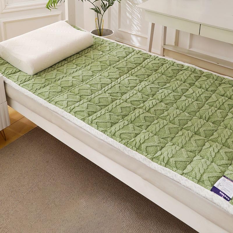 Mattress Protector, Queen Size Mattress Pad with Elastic Straps, Luxury Quilted Breathable Mattress Topper(Green,Twin)