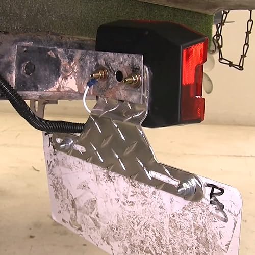 Miniatura 10 de Soporte de luz para matrícula de remolque para camión, caravana, todoterreno, soporte de aluminio para matrícula (color negro, 1 unidad)