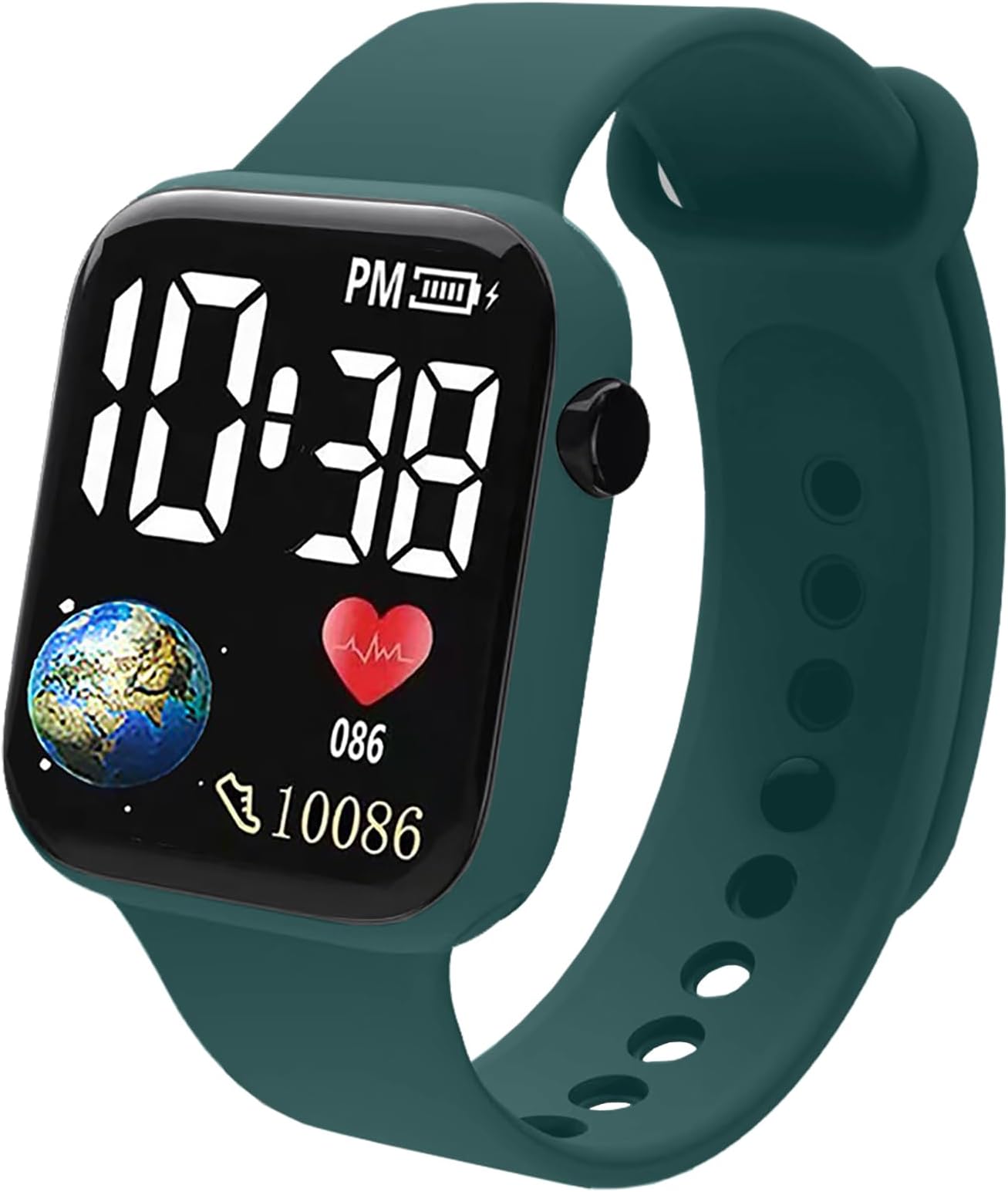 Kids Edition Digital LED Black Dial and Band Stainless Steel Wrist Watch (Teal)