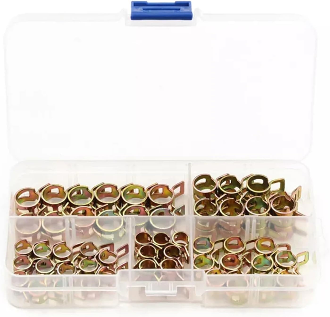 75Pcs 6-10mm Hose Spring Clamps Fastener Fuel Water Line Pipe Air Tube Clips Kit