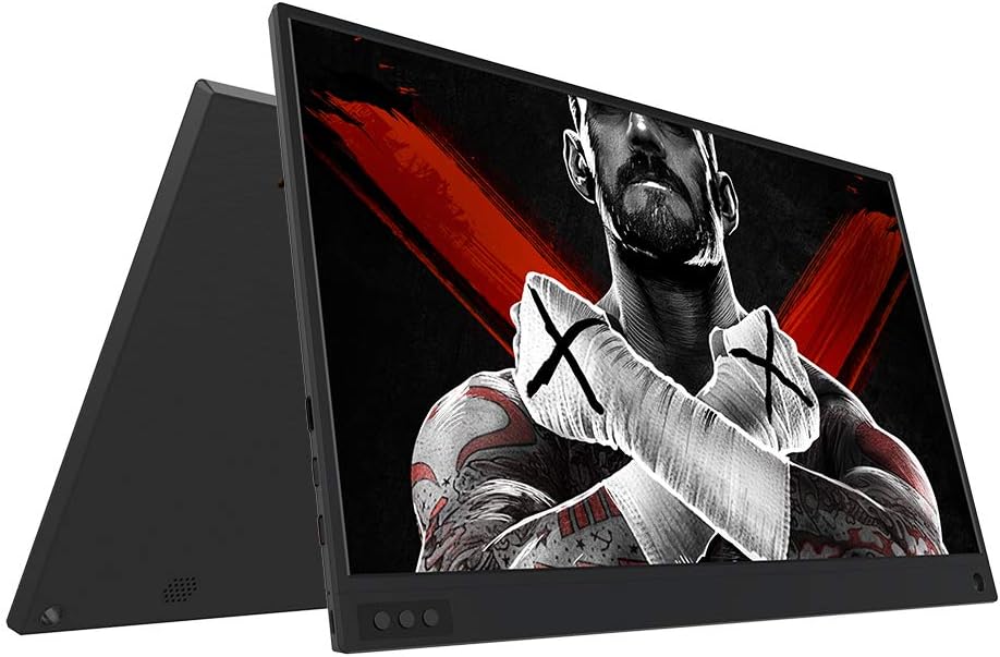 Pedkit 15.6 inch Portable Monitor 1920x1080 HD IPS Touch Screen with Leather Case Replacement for PS4/Xbox/Phone