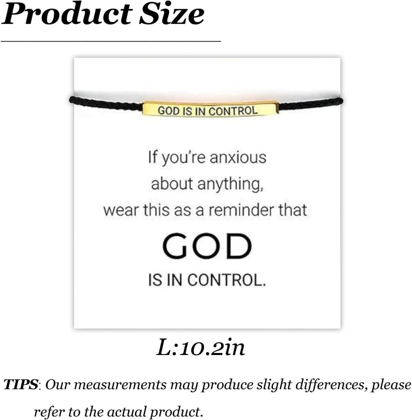 Roe Dolph God Is In Control Bracelet Inspirational Bracelets for Women Christian Faith Bracelets Adjustable Braided Tube Motivational Birthday Jewelry Inspirational Gifts for Women Trendy 2026 - Image 6