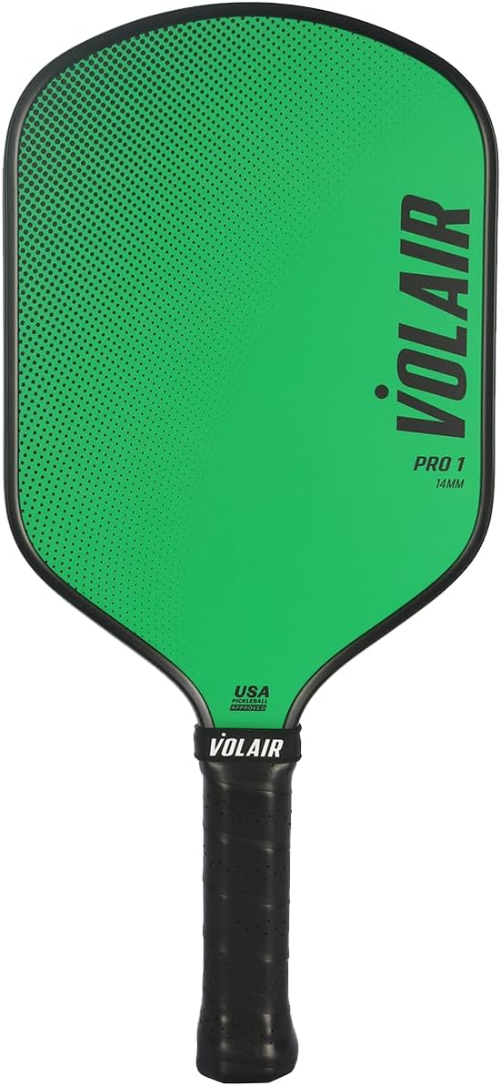 Volair Pro 1 Pickleball Paddle – Hybrid Shape, Fiberglass Face, USAP Approved 14mm and 16mm Thickness Options, 8 Color Options