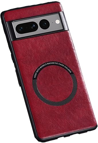 Magnetic Case for Google Pixel 7 Pro, Leather Anti-Fingerprint Phone Cover Compatible with MagSafe, Slim Fit Shockproof Protective Phone Case for Pixel 7 Pro Case Green