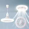 Socket Fan Light, Screw in Ceiling Fan Light Socket with Remote, LED Bulb Fan with 3 Speeds Timer, Quiet Light Socket Ceiling Fan for Kitchen Bathroom Garage Storage (23cm) [Energy Class A+]
