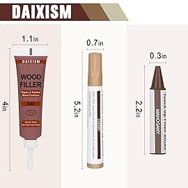 Furniture Repair Kit Wood Touch up Maker Restore Any Wood Furniture, Cover Surface Scratch for Wooden Floor Table, Filler Oak, Cabinet, Door, Veneer, Set of 39