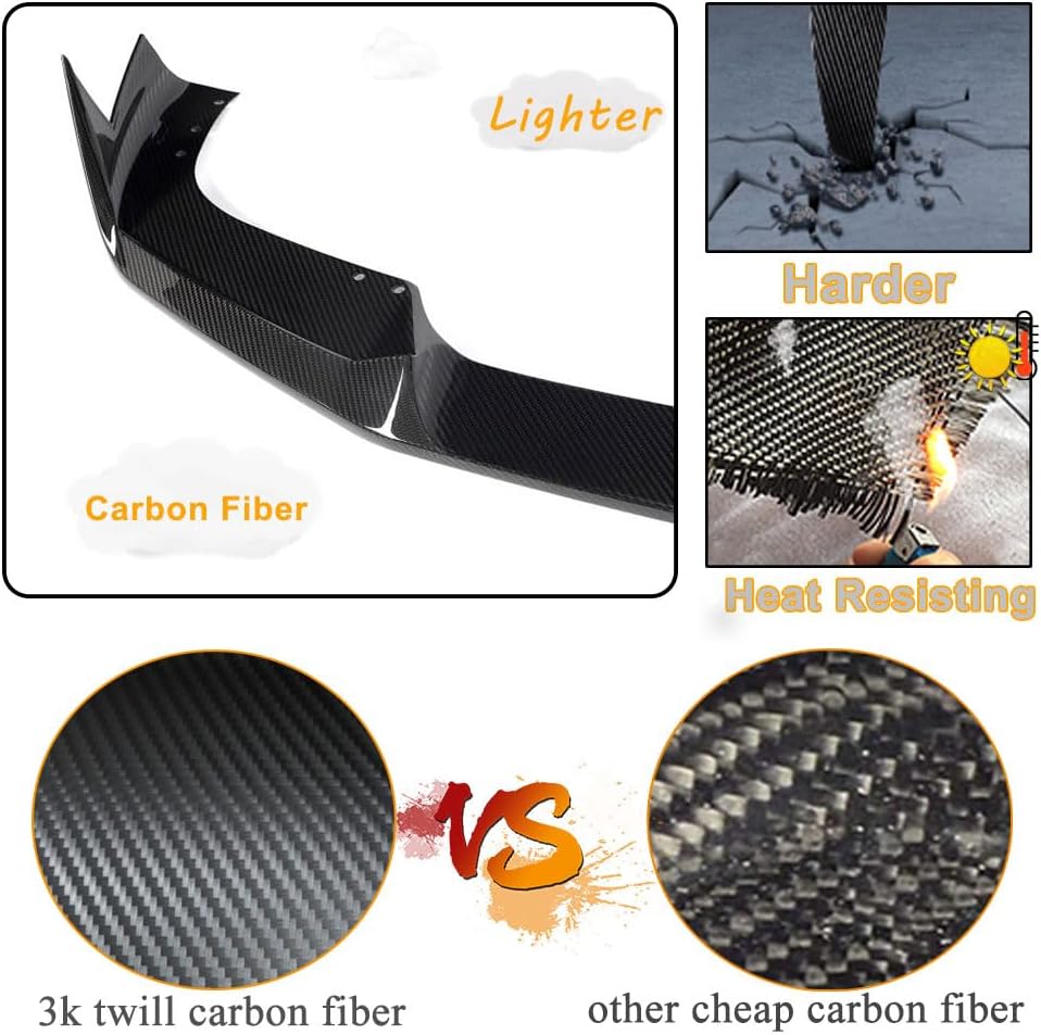 Dry Carbon Fiber Front Lip Compatible with BMW X5M F95 2020-2022 Front Bumper Lip Chin Spoiler Splitters Protector Body Kits Factory Outlet Air Dam 2PCS