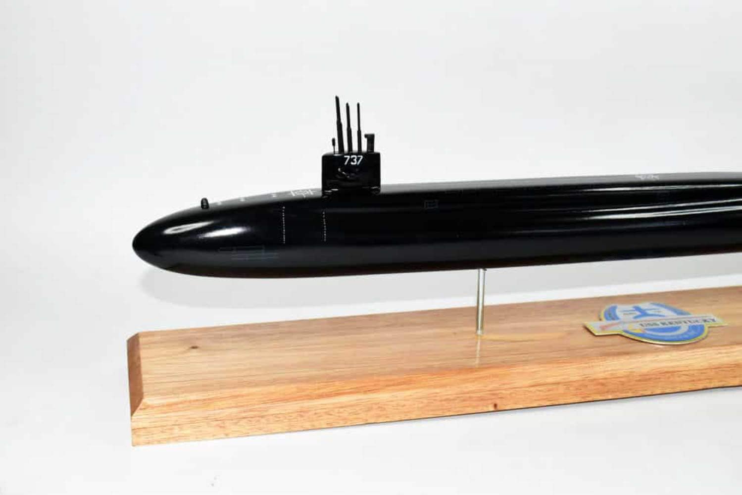 USS Kentucky SSBN-737 Submarine Model (Black Hull), US Navy, Scale Model, Mahogany