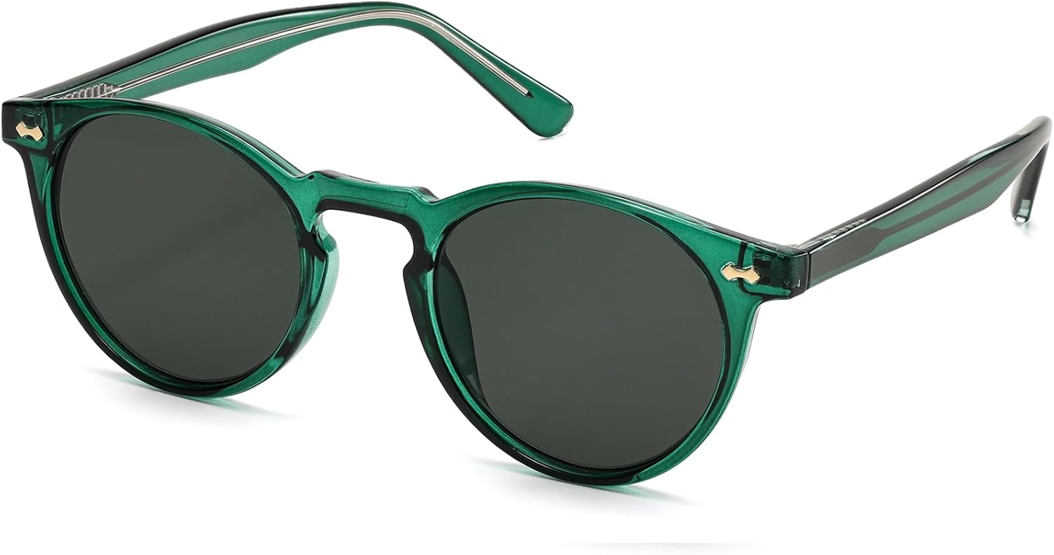 Small Retro Round Sunglasses for Women Men UV400 Protection Vintage Designer Trendy Frame