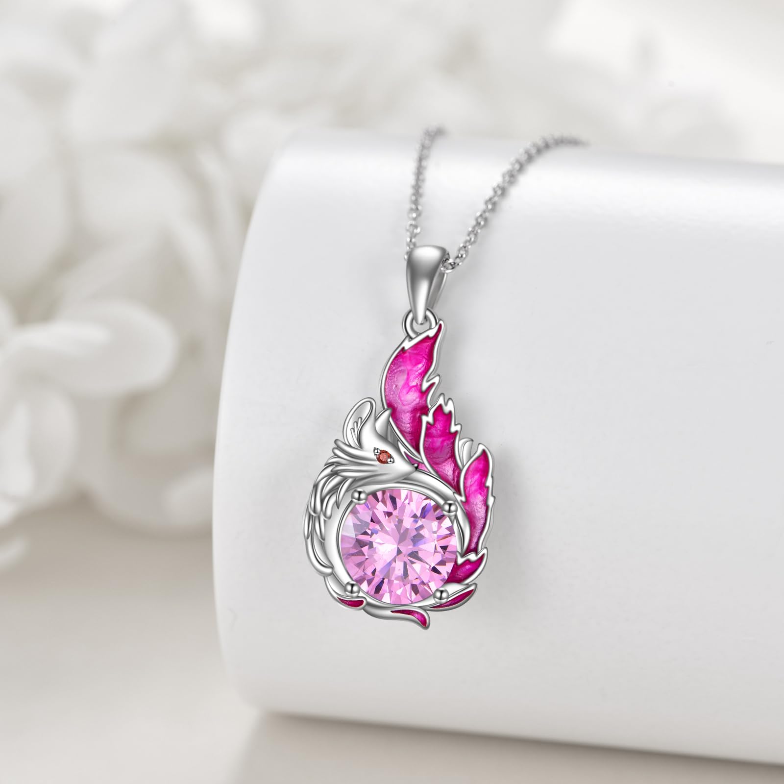 YAFEINI Skorpion/Fuchs Kette für Damen 925 Sterling Silber Tier Anhänger Halskette Kristall Tier Schmuck Muttertag Geschenk für Frauen und Mädchen