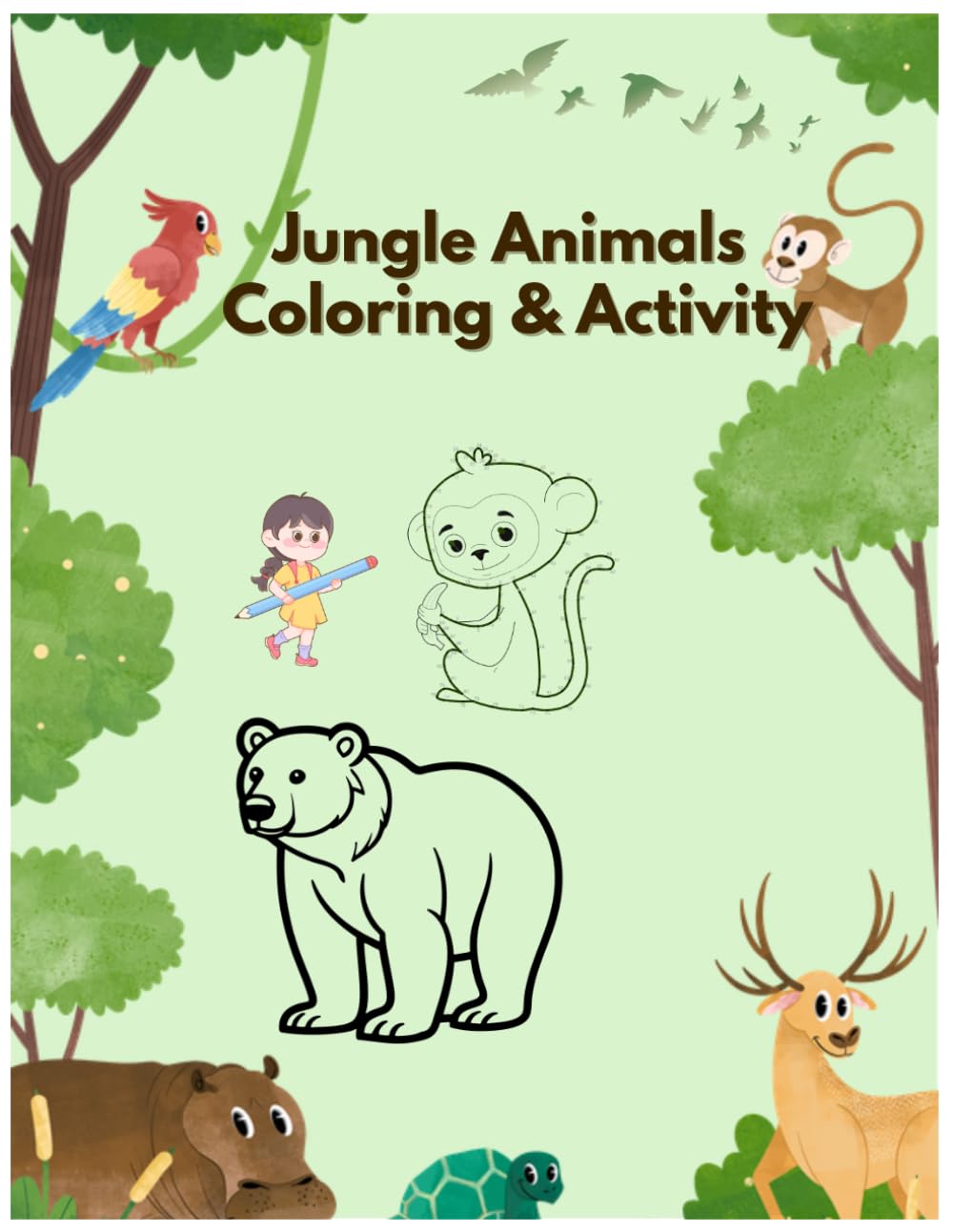 Jungle Animals Coloring & Activity