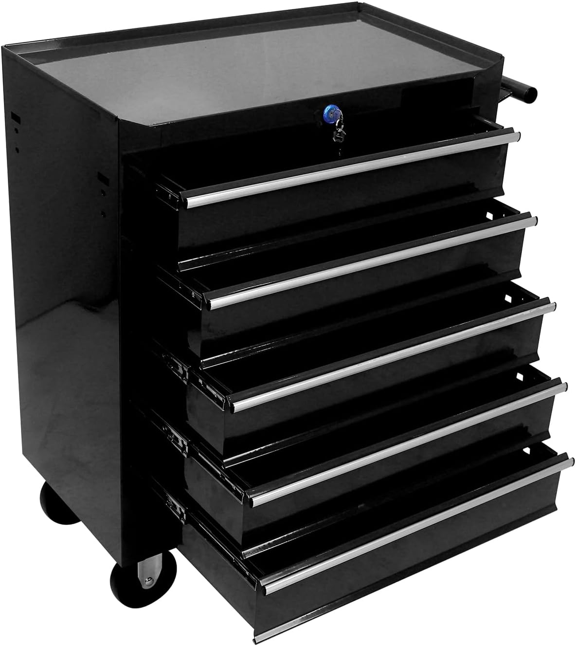 5 Drawer Tool Chest, Tool Storage Cabinet for Garage Storage with 4 Wheels and Locking System,Black