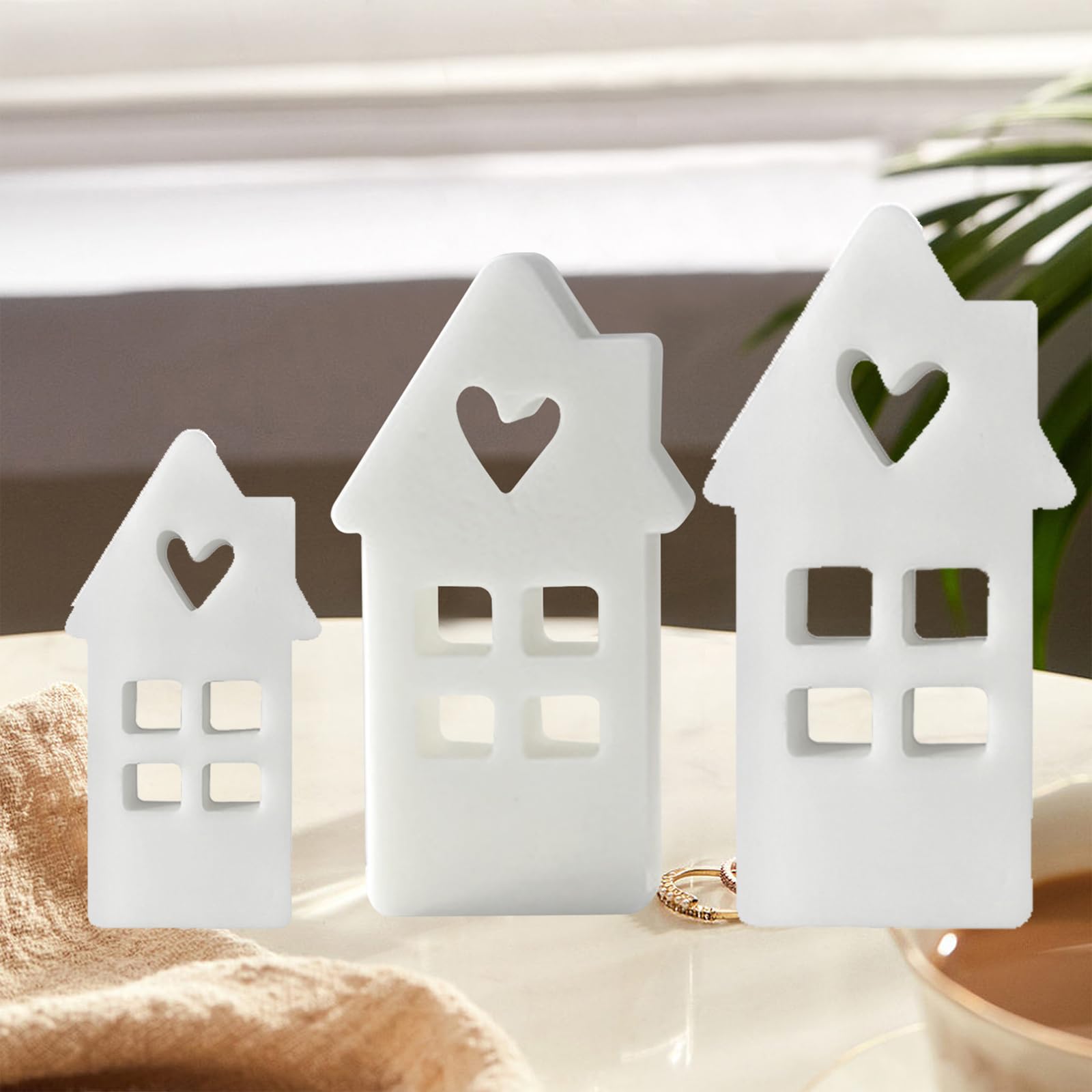 3D Silikonformen Häuser & Bäume Set - Gießformen Für Gips & Harz DIY