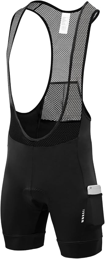 qualidyne Cycling Bibs Men, 4D Padded Road Bike Bib Shorts with Pockets, Biking Bicycle Shorts UPF50+