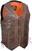 Milwaukee Leather Men's Premium Leather Western Style V-Neck Motorcycle Rider Vest with Front Snap Closure |LKM|ML|SH