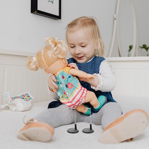 Miniatura 4 de Figures 4pcs Iron Doll Stand Black Doll Stand Action Figure Stands Adjustable Height Puppet Rack Expandable Waist Wire Doll Holder for Dolls Display