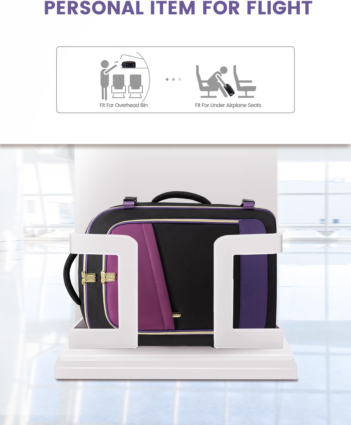 LOVEVOOK Travel Backpack for Women, 40L Carry On Backpack for Airplanes, Personal Item Bag for Airlines Fits 17 inch Laptop, TSA Approved Luggage with 3 Packing Cubes,Waterproof Weekender Gym Backpack - Image 2