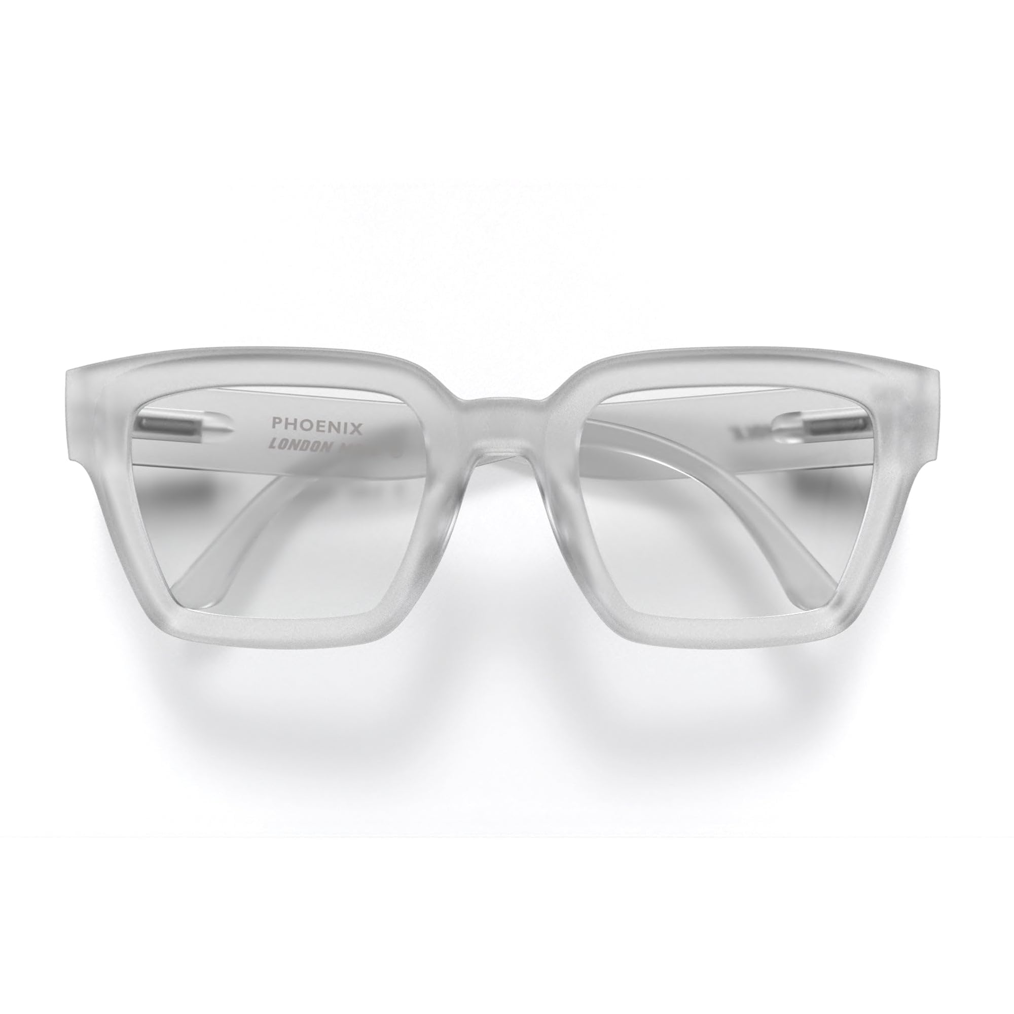 LONDON MOLE® Phoenix large oversized reading glasses, Rubberised Transparent