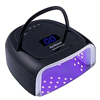 Vista 9 de Lámpara LED recargable de uñas de gel, 60 W, inalámbrico, luz UV, secador de uñas para uñas de gel con mango de elevación, pantalla LCD con sensor