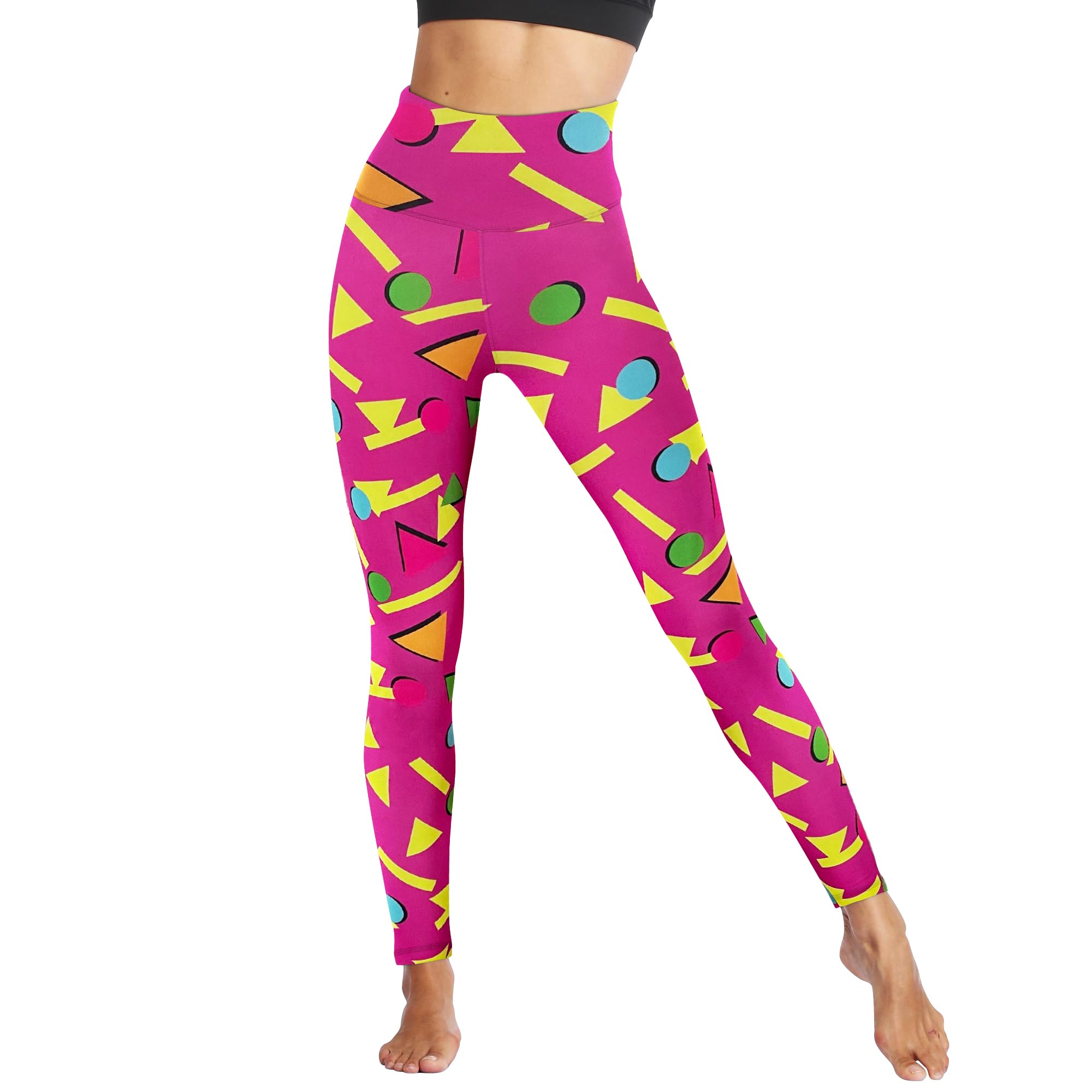 Retro 80s Yoga Pants Womens 80s Leggings Neon Retro Artistic
