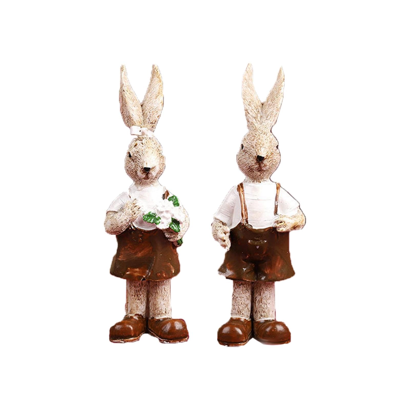 Club Bollywood® 2X Rabbit Garden Statues Resin Desktop Craft Ornament for Shelf Lawn Cabinet Style C | Home & Garden | Home D?©cor | Figurines | 1 Pair/2 Pieces Rabbit Garden Statues-image-37