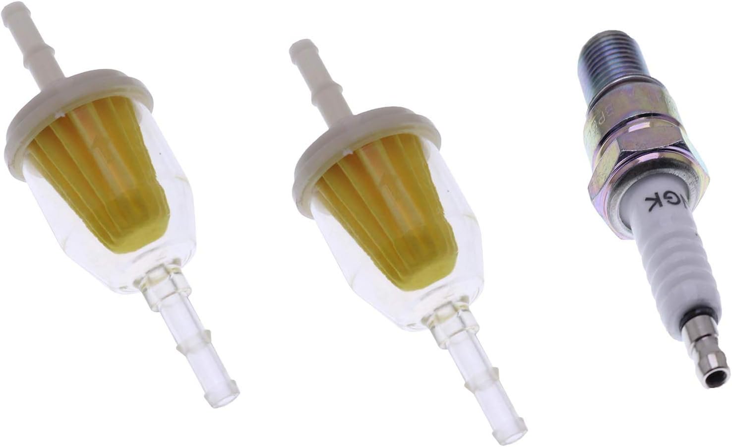 Holdwell Spark Plug and Fuel Filters compatible with Club Car Gas Golf Cart DS Precedent from 1984 to Present 290FE 350FE Kawasaki Engine