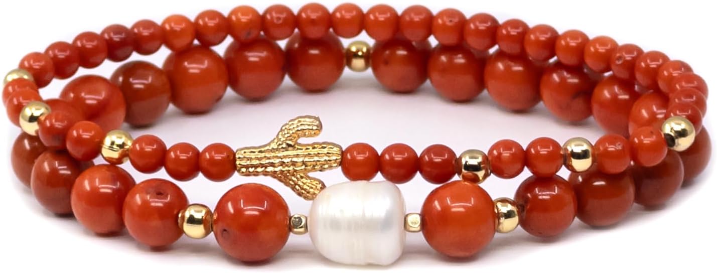 Ocean Coral | Pearl | Premium Gold Bracelets For Women & Men | Handmade Jewelry | Gift For Her
