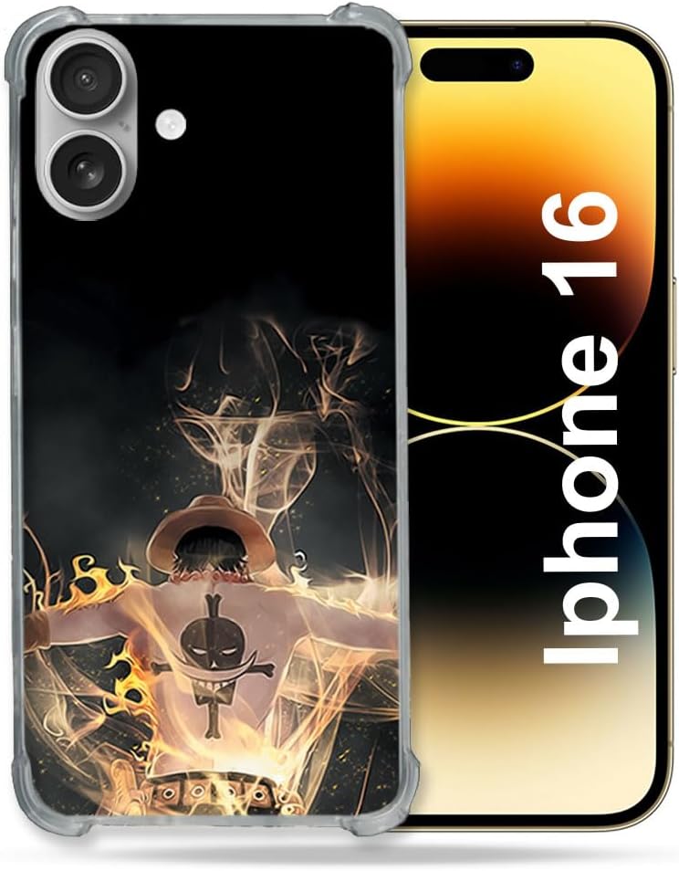 Reinforced Case for Apple iPhone 16 Manga One Piece Ace Black