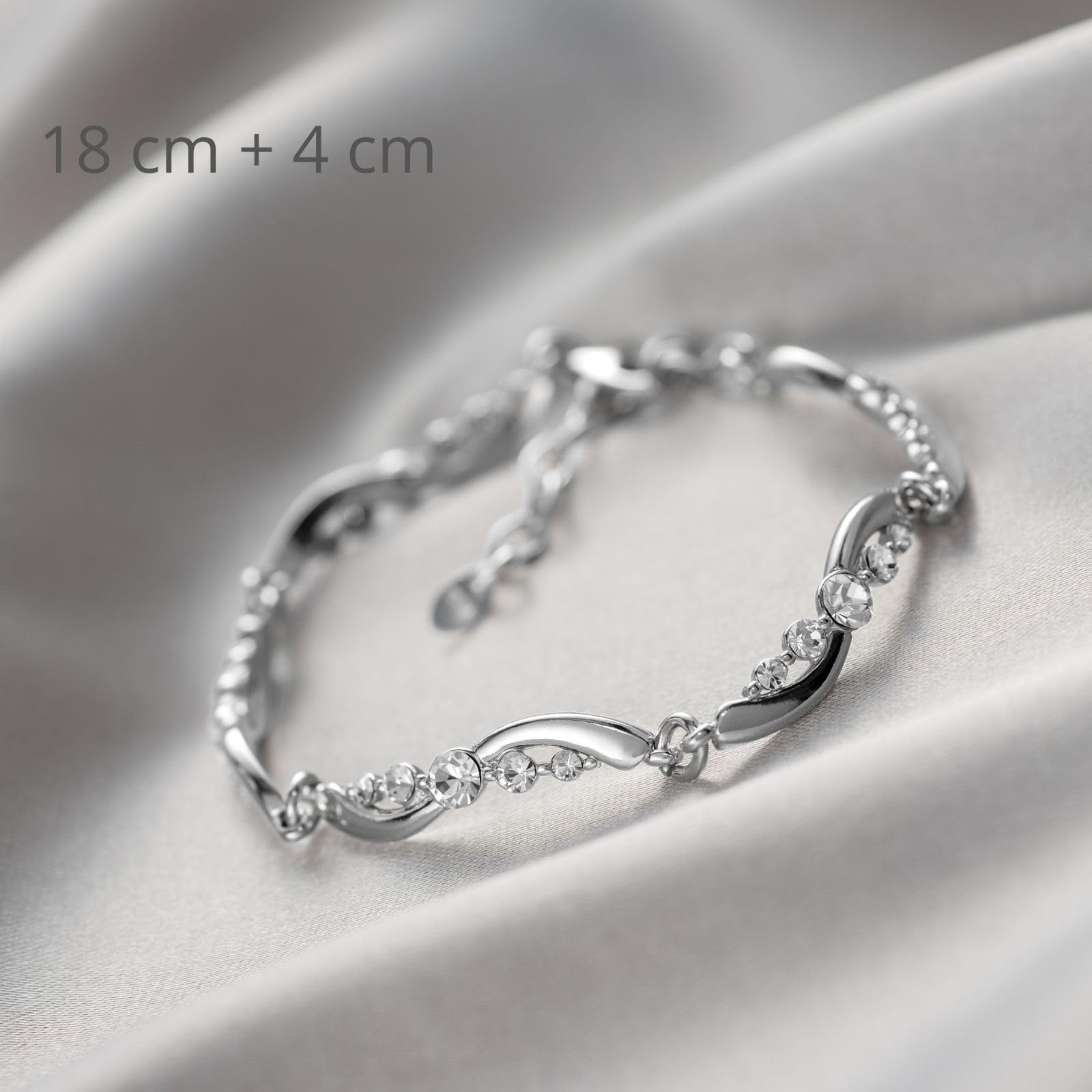 Hochwertiges Damen Armband Aus 925 Sterlingsilber Mit Zirkonia Kristallen