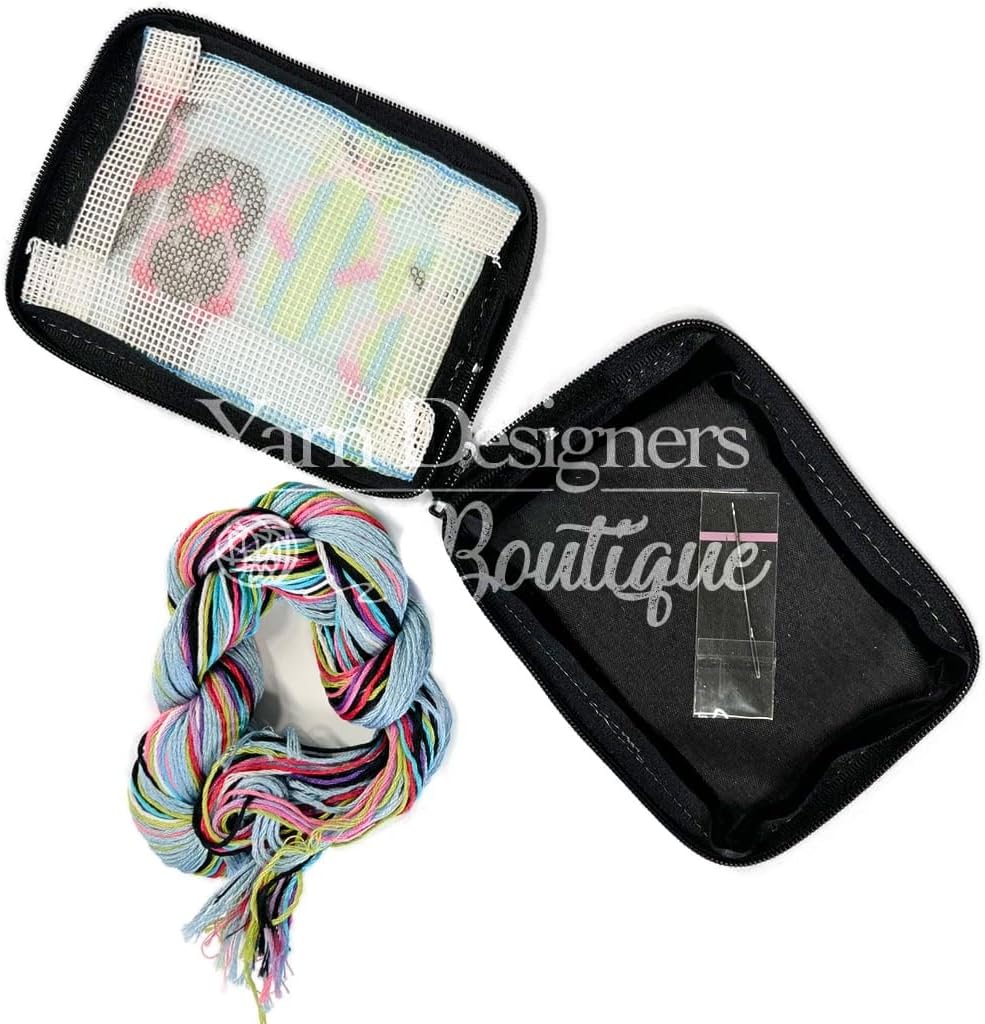 Stitch & Zip Coin Purse Kits, Cross Stitch Bright Hibiscus SZ323